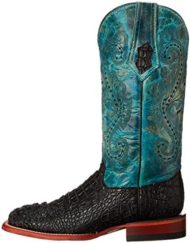 Ferrini Italia Womens Stampede Crocodile Square Toe Dress Boots Mid Calf Low Heel 1-2" - Blue - Size 10 B | Image 7