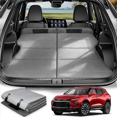 Image of Car Bed for Chevy Blazer, Foldable Non Inflatable Memory Foam Camping Mattress, Thickened Portable SUV Trunk Sleeping Pad, Air Mattress Upgrade for Family Camping Essentials, Gifts for Car Guys