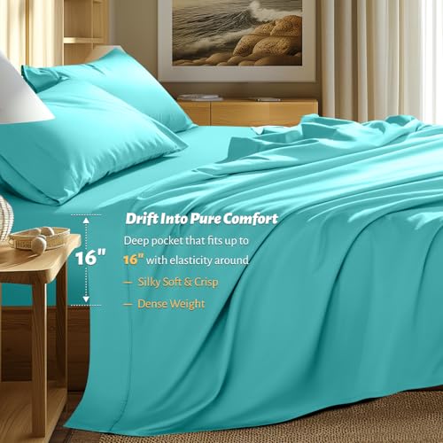 image for Shilucheng 100% Egyptian Cotton King Size Sheets Set - 1000 Thread Cou