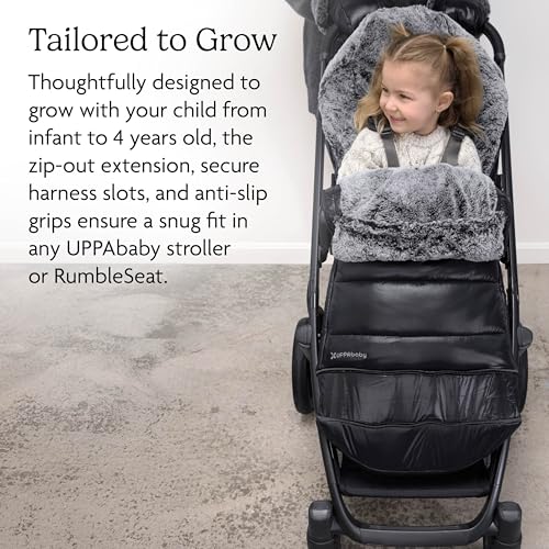 UPPAbaby CozyGanoosh Luxe 2-in-1 Footmuff - Fits Strollers + RumbleSeat – Ultra-Plush with Zip-Out Liner, All-Season Weatherproof Cover - Lyla (Onyx Nylon) by UPPAbaby - Image 4