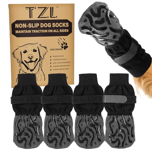 Chaussettes Antidérapantes pour Chien, Double Face Antidérapante sur Sol en Bois Dur, Protège-Pattes pour Chien pour éviter Le Léchage des Petits, Moyens...