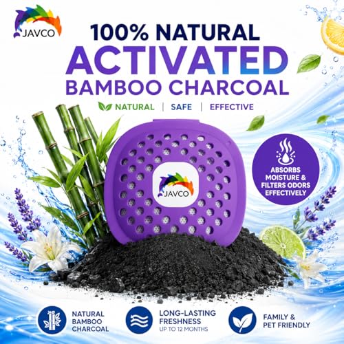 Image of Trash Can Deodorizer & Odor Eliminator 4 in 1 - Garbage Can Deodorizer, Activated Charcoal Stick-On Odor Absorber for Garbage Cans = Up to 12 Months Freshness