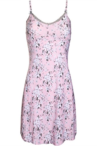 Sofiepj Women's Printed Chemise Robe 2 Piece Sleep Set Light Pink L #TOP4