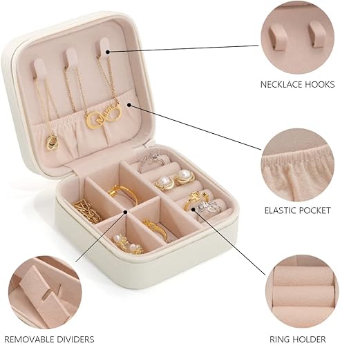 Miniatura 6 de Joyero de regalo para dama de honor pequeño estuche de viaje personalizado de piel sintética portátil cajas de propuesta de dama de honor mini