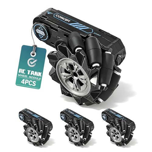 Image of Black Set of 4 RC Stunt Car Replacement Wheels, Compatible Durable Spare Tire Kit for Kids Remote Control Toy Vehicle Repair, Easy-Install RC Car Accessories Parts