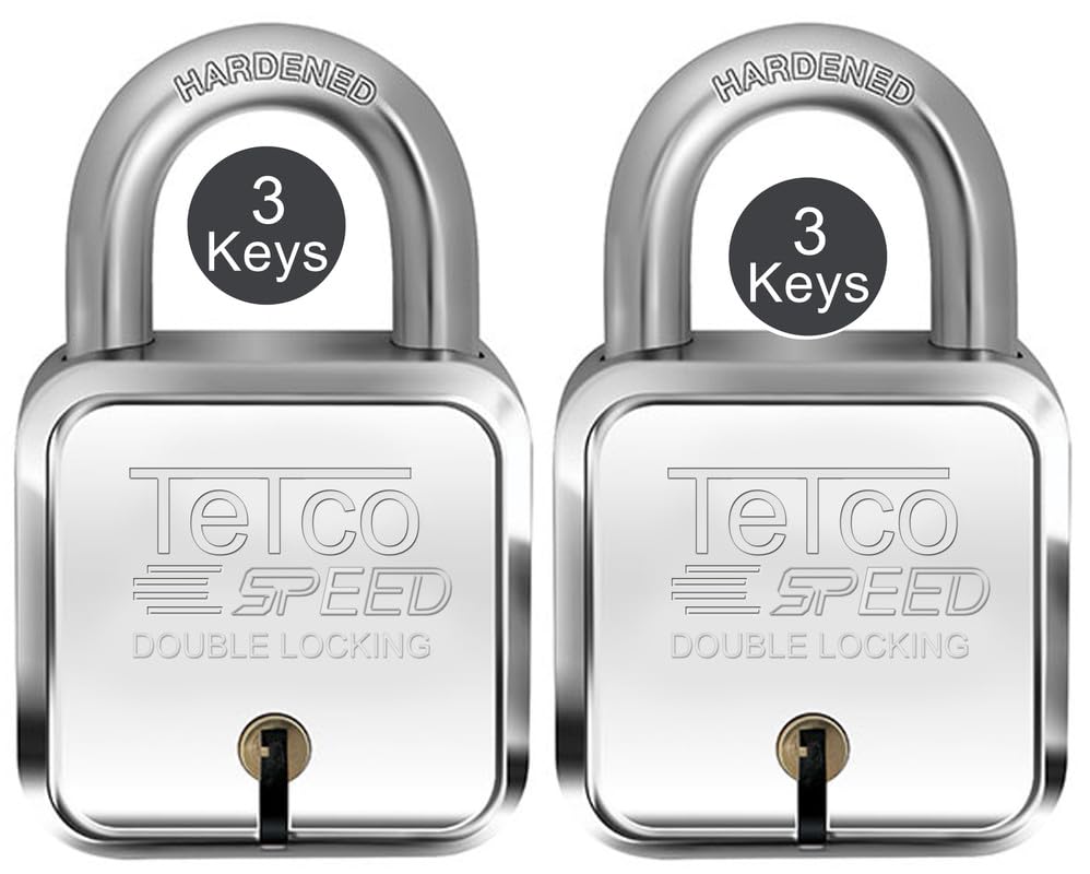 Dorami® Square 60mm Lock | Hardened Shackle | Doubble Locking | 8 Levers (Pack of 2) Padlock (B0CCVCWTSW) Amazon Price History, Amazon Price Tracker