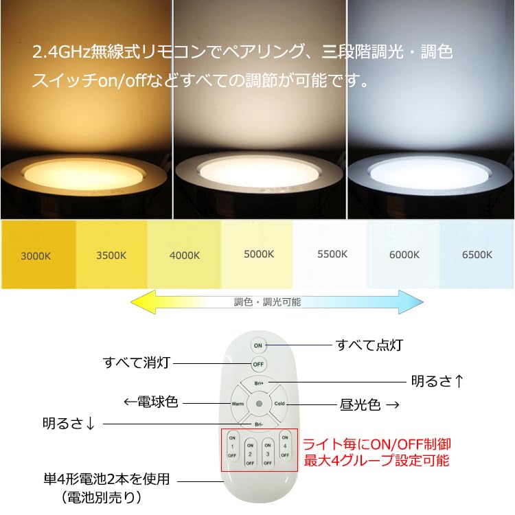 Amazon.co.jp : FSLiving 3個セット スポットライト リモコン E26 7W