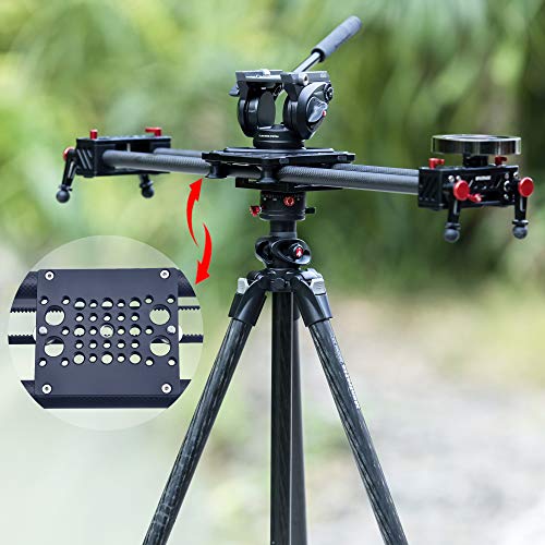 Ifootage Camera Slider Track Carbon Fiber 53'' Dolly Rail Video Stabilizer Professional For Dslr Camera Dv Video Camcorder Film Photography - Shark Slider S1 With Extension Tubes (S1B) #TOP3