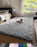 Ophanie Upgrade 4x6 Rugs for Bedroom, Grey, Fluffy Shaggy Soft Area Rug, Gray Non-Slip Indoor Floor Carpet for Living Room, Kids Baby Boys Teen Dorm Home Decor Aesthetic, Nursery, Rug