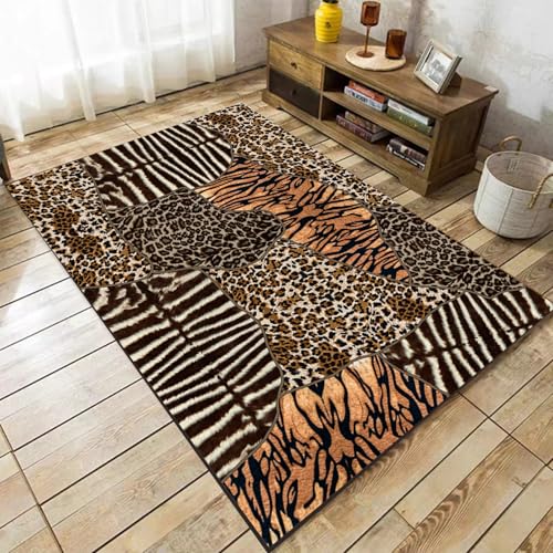 Tapete decorativo animal print de 6x8ft marrón miniatura 1