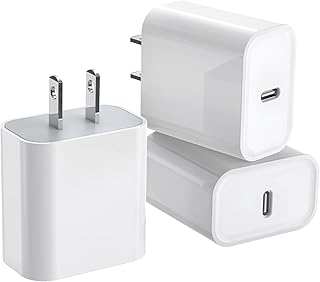 3Pack iPhone 15 Charge Block,USB C Charger,Apple Charger Adapter,Quick Fast Charging PD Adapter Plug 20W Power Delivery Type C Fast Charging Block for iPhone 15/14/13/12/11/X,iPad Pro/Air/Mini/AirPods