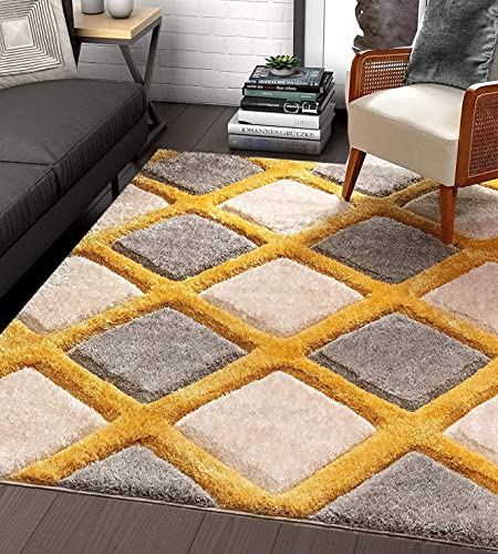 Image of Present Carpet for Room, Shaggy Rugs Fluffy Carpets, Indoor Modern Plush Area Rugs for Living Room Bedroom Kids Room, ETC Pattern 20, Size 6x9 feet
