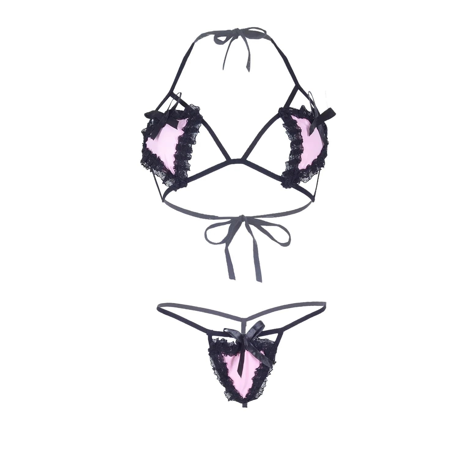 psychovest Sexy Lace Heart-Shaped Bra & Thong Lingerie Set for Women – Hot Fantasy Night Dress, Stylish Babydoll Panty Bikini for Honeymoon & Valentine Multicolour-picture-36