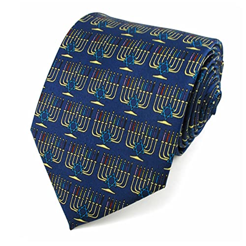 Jacob Alexander Boys' Prep Menorah Candle Lights Happy Hanukkah Star of David Regular Length Neck Tie