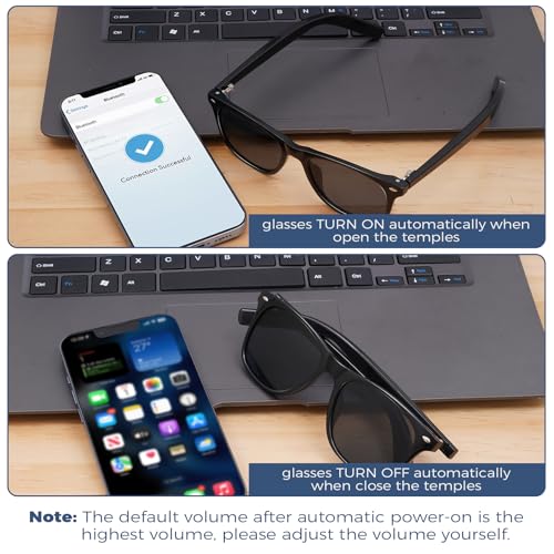 Image of Bluetooth Smart Glasses for Men Women, Unisex Intelligent Sunglasses with Open Ear Music Audio Hand-Free Calling AAC Speaker, Great Present for Friends Family