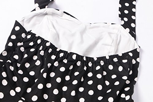 Women's Rockabilly Dress 50s Style Halter Cocktail Swing Dress3