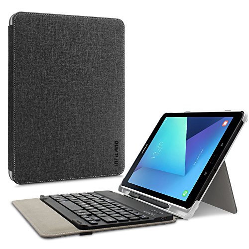 INFILAND Galaxy Tab S3 9.7 Keyboard Case, Premium Shell Stand Cover with Detachable Keyboard Compatible with Samsung Galaxy Tab S3 9.7 inch Tablet (SM-T820/T825/T827) 2017 Release, Black