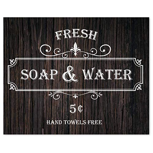 Farmhouse Whimsical Soap Water Poster Prints, Set of 1 (8x10) Unframed Photos, Wall Art Decor Gifts Under 15 for Home, Office, Bathroom, Kitchen, Man Cave, College Student, Teens, Teacher, Coach
