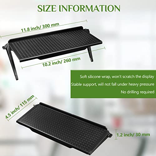6 Pieces Tv Top Shelf Screen Shelf Adjustable Monitor Top Shelf Plastic Tv Shelf Video Game Storage Game Console Shelf Black Router Stand Audio Video Shelving For Media Boxes Router (11.8 X 4.5 Inch) #TOP2