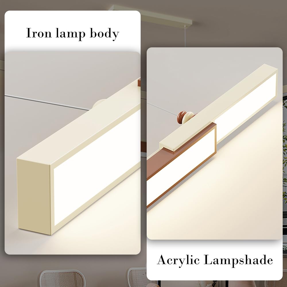 Lampa wisząca z długą listwą, biała metalowa lampa wisząca z akrylowym kloszem, ultracienkie lampy wiszące do jadalni, nowoczesna lampa LED Chaner - 27 W, minimalistyczne lampy sufitowe LWX