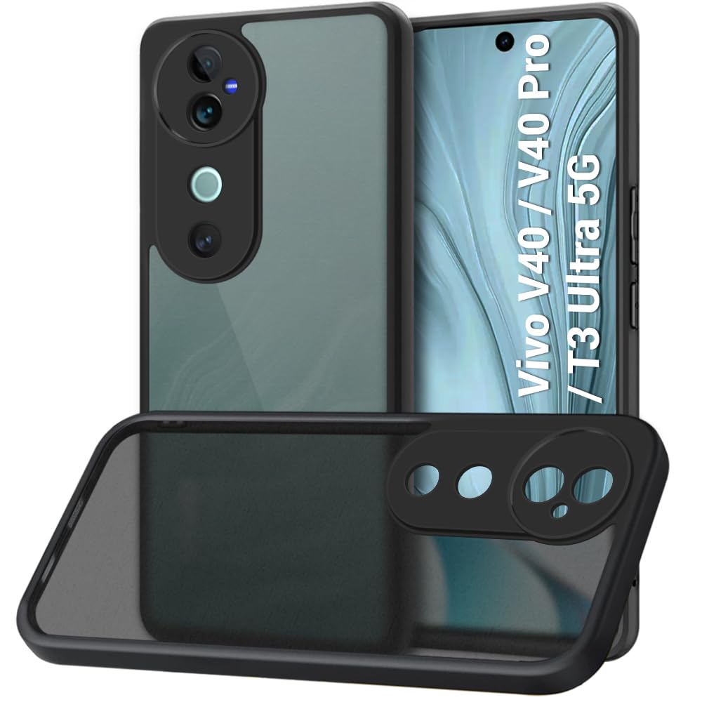 TheGiftKart Ultra-Hybrid Shockproof Back Cover Case for Vivo V40 / V40 Pro / T3 Ultra 5G | Camera Protection Bump | Hard Back Cover Case (PC & TPU, Smoked Matte Back, Black Sides) (B0DC9YGBNF) Amazon Price History, Amazon Price Tracker