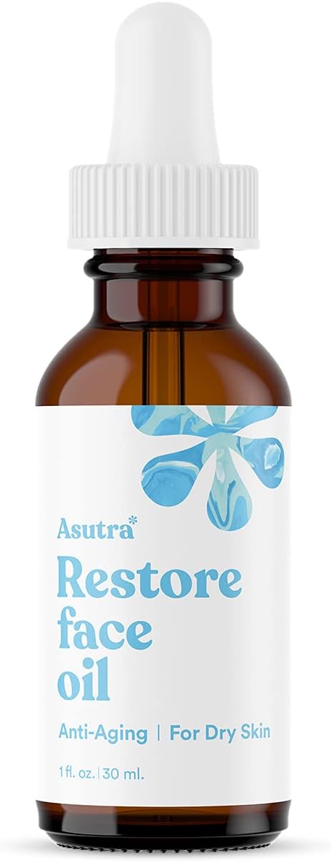 Restore Face Oil, 1 fl oz - Geranium & Rosehip Oil, Soften & Hydrate Dry Skin, Minimize Appearance of Fine Lines and Wrinkles