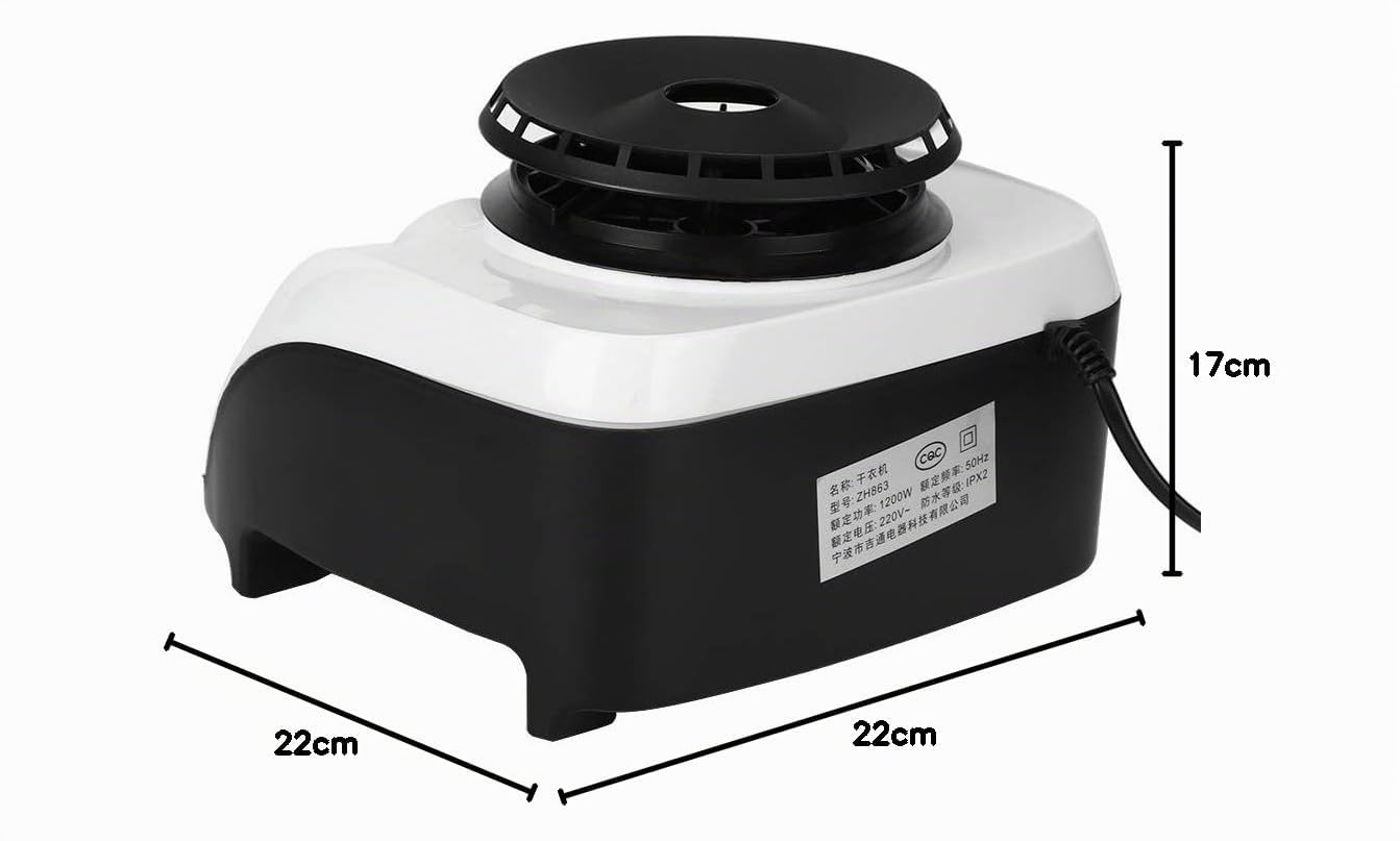 Secadora de Ropa Eléctrica de 1200 W, Secadora de Ropa Portátil con Calefacción PTC, Gran Salida de Aire, Protección contra Sobrecalentamiento para Zapatos, Uso Doméstico
