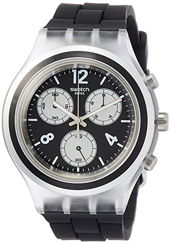 Preisvergleich Produktbild Swatch Herren Chronograph Quarz Uhr mit Silikon Armband SVCK1004