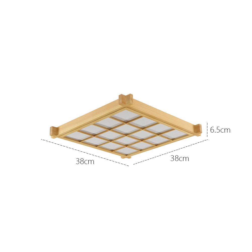 Lámpara LED de techo, Luces De Estilo Japonés Con Tatami Estudio Luces Nórdicas Led Plafón de techo De Madera Maciza Dormitorio Personalizado Iluminación Creativa [Clase de eficiencia energética A++]