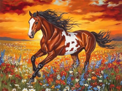Kit de punto de cruz diamante de caballo: el regalo de manualidades perfecto para niños y adultos