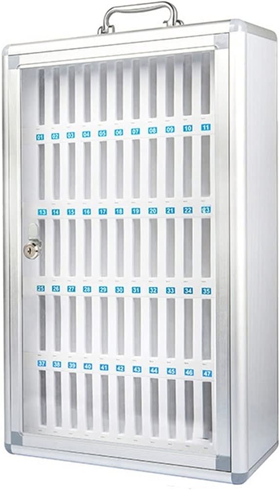 Mobilne aluminiowe pudełko do przechowywania, zamek szyfrowy, 60 przegródek na telefony komórkowe, naścienny, przenośny uchwyt na urządzenie, srebrny, idealny do domu i biura