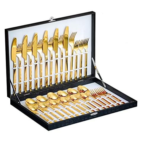 Velaze 30-Piece 18/10 Stainless Steel Cutlery Set Cover