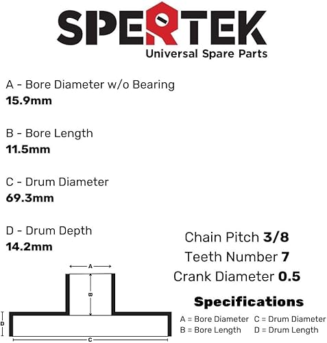 Miniatura 2 de Embrague + tambor de piñón 3/8 7T + herramienta de extracción para Husqvarna 455, 455 Rancher, 460, 460 Rancher