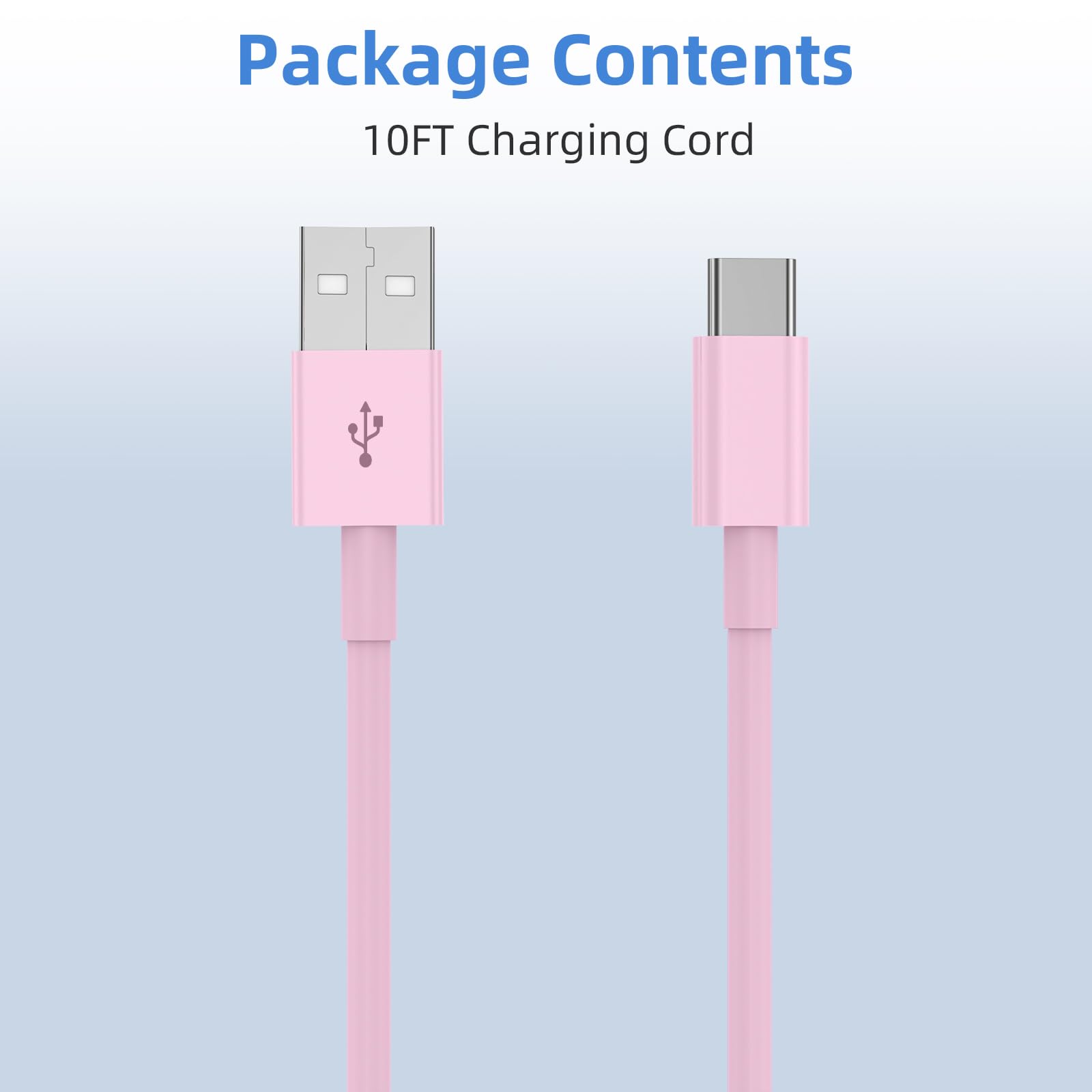 Paquete de 2 cables de carga rápida USB a USB C de 10 pies para iPhone 17, 16, 15, para Apple iPhone 17, 16, 15/Pro/Pro Max/Plus, cable largo tipo C Carplay para iPad Pro 12.9/11 para Android (rosa)