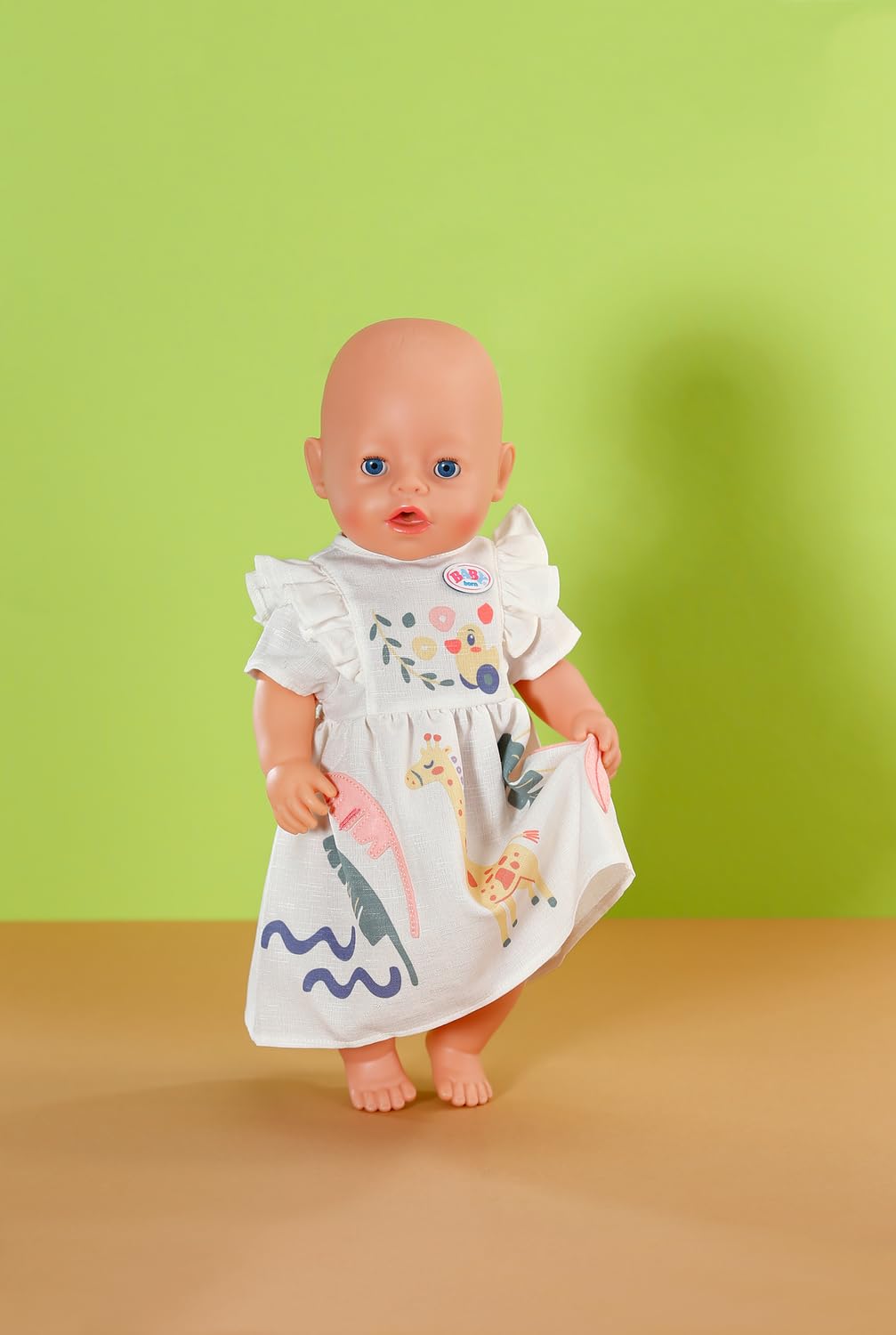 BABY born jurk met jungle ule & giraffenprint - Hoogwaardige poppenaccessoires - Kleding geschikt voor 43 cm poppen