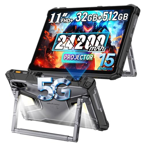 Ulefone Armor Pad 5 Ultra 5G Rugged Tablet con Proiettore,24200mAh