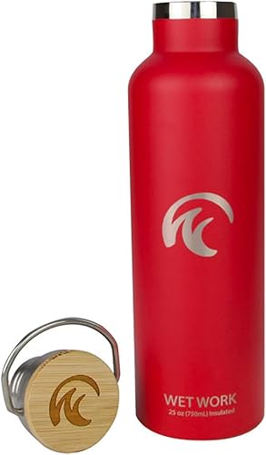 Wet Work Botella de agua de acero inoxidable para bebidas frías y calientes, termo aislado de doble pared para agua, refrescos, café, té con boca