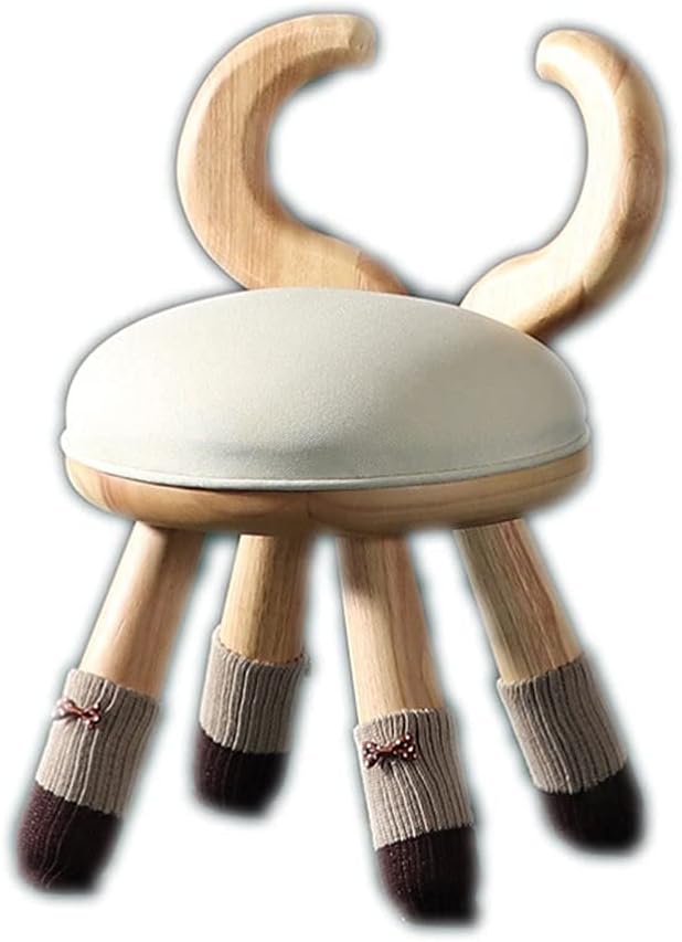 Minimalist Fashion Creative Wooden Kids Chair Non-Slip Seat Stool with Ear Toddler Stool Adult Doorway Shoe Changing Stool for Nursery Preschoolcasual/Style B