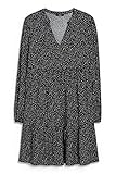 C&A Damen Kleid Serafino-Ausschnitt oberhalb des Knies A-Linie Kleider schwarz 38