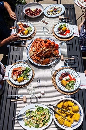 Golden Rabbit Enamelware - Blue Crab Pattern - Set Of 4-8.5" Sandwich Plates #TOP2