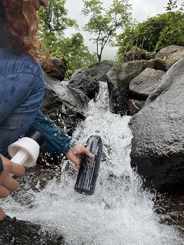 Image of CELLO Filtro Premium Filter Water Bottle with With Activated Carbon Filter for Camping, Hiking & Travel, 1000ml, Black