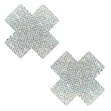 Neva Nude Razzle Dazzle Iridescent Crystal X-Factor Nipztix Pasties Nipple Covers for Festivals, Raves, Parties, Lingerie and More, Medical Grade Adhesive, Waterproof and Sweatproof, Made in USA