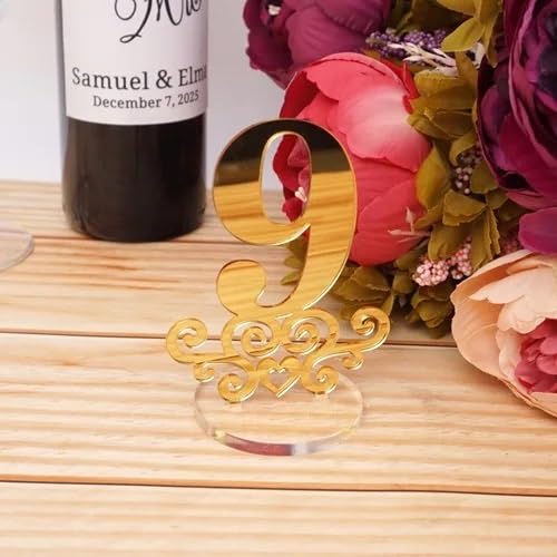Soportes para números de mesa multicolor con base redonda firme de 10cm