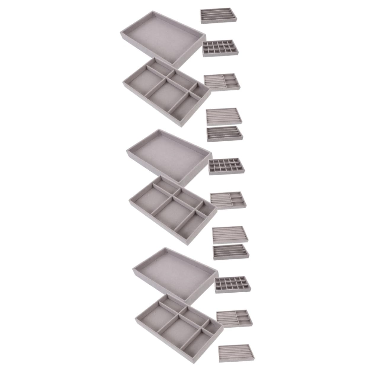 Boîtes de rangement murales pour bijoux lot de 3 gris