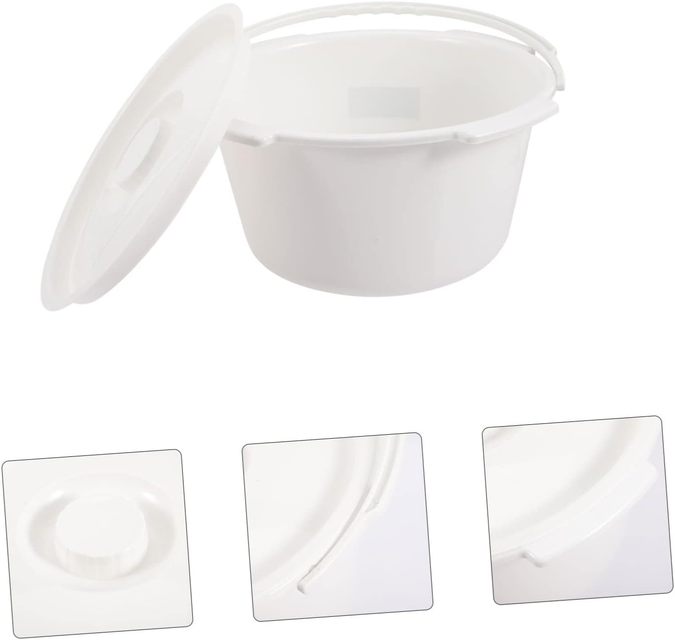 Thickened Plastic Chamber Pot for Elderly with Lid Non-Skid Urine Bucket for Bedside Use Convenient Night Urinal for Patients and Children