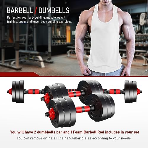 44lbs-Dumbbells-Set-Adjustable-Weights-3-in-1-Set-Barbell-Home-Gym-Sports-Equipment-for-Men-Women-Gym-Workout-Fitness-Exercise-Health-Body-Build-Adjustable-Weight-Set