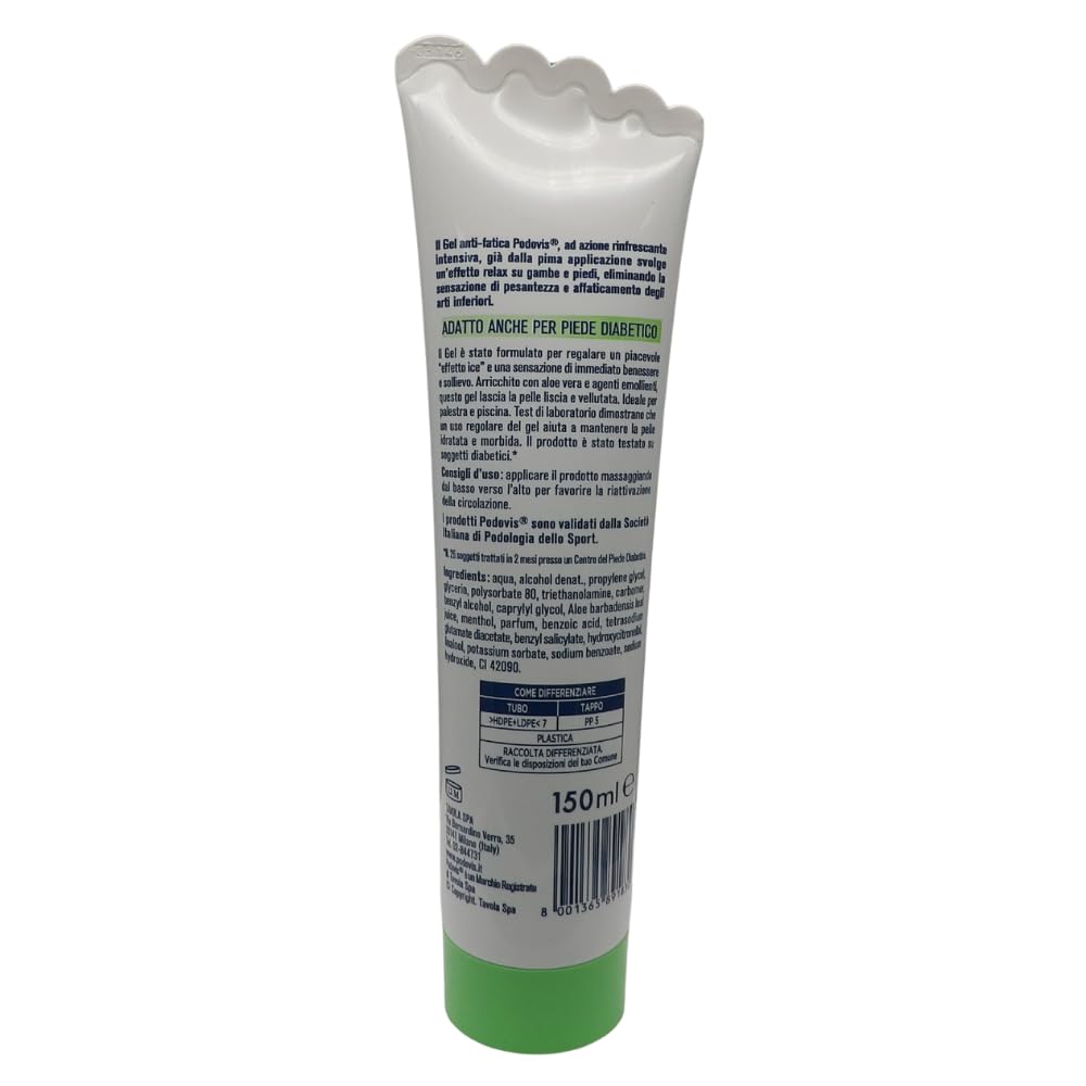 GEL ANTI-FATICA EFFETTO ICE, CON ALOE VERA, DERMATOLOGICAMENTE TESTATO, 150ML. (2 Unità)