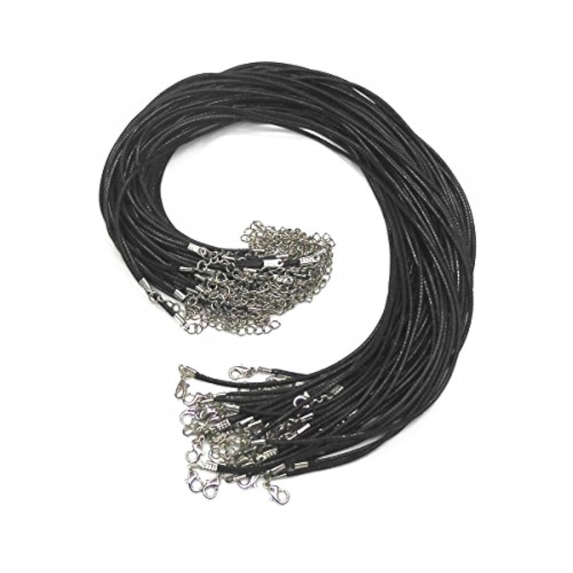 10pcs Black Leather Necklace Cord Chain, Craft Supplies