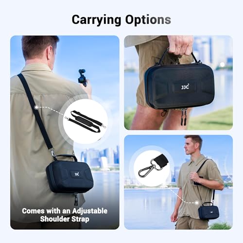 Image of Jjc Osmo Pocket 3 Case For Djii Creator Combo, Travel Protective Case With Neck Strap And Microsd Card Slot, Small Pocket For Accessories Storage