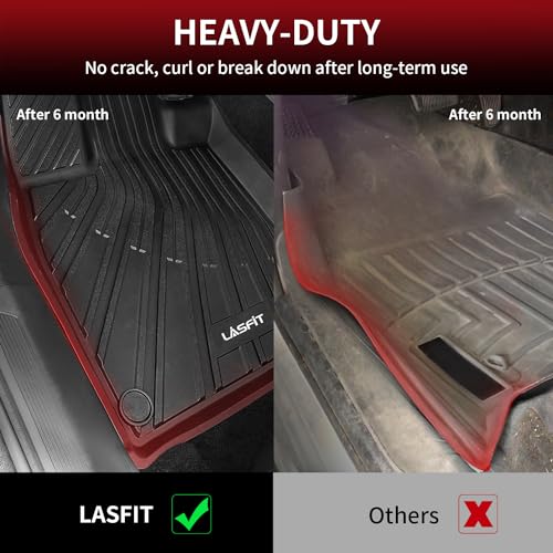 Image of LASFIT Floor Mats & Cargo Mats for Volkswagen ID.4 2021-2026, All Weather TPE Custom Fit Floor Liners for VW ID.4 1st & 2nd Row Car Mats & Trunk Mats, Black